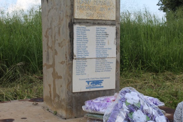 The memorial site for the Lukodi massacre of 2004. JRP.