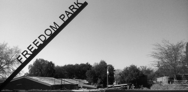 The sign from Freedom Park, South Africa.